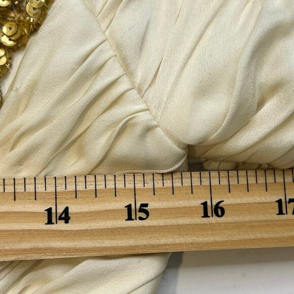 Neiman Marcus Liancarlo VTG sequin silk blend  short sleeve long gown size 6 - Picture 12 of 16